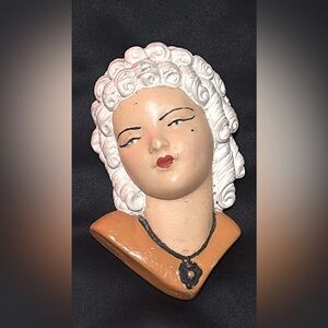 Vintage Ceramic chalkware Art baroque or colonial fashion Art